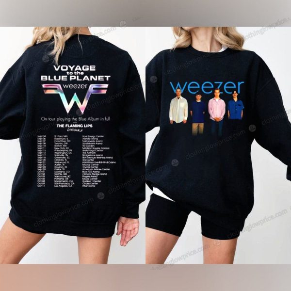 Weezer Voyage to the Blue Planet Concert Tee, Weezer x The Flaming Lips Tour Dates 2024 Merch