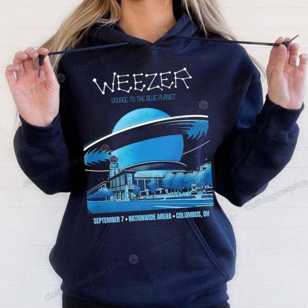 Weezer Voyage to the Blue Planet Tour Columbus, OH T-Shirt Weezer Space Adventure Concert Tee