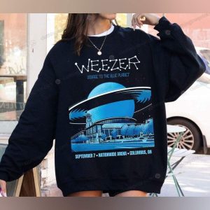 Weezer Voyage to the Blue Planet Tour Columbus OH T Shirt Weezer Space Adventure Concert Tee 3 sweatshirt