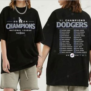 2024 LA Dodgers National League Champions Sweatshirt, Showcase Team Spirit with Player Roster Design