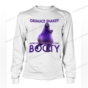 Cheeky Grimace Shake Booty T Shirt Funny Grimace Shake Wordplay Tee 3 long sleeve