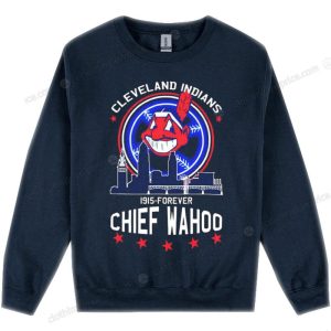 Cleveland Indians Chief Wahoo Hoodie Iconic 1915 Forever Design 2 sweater