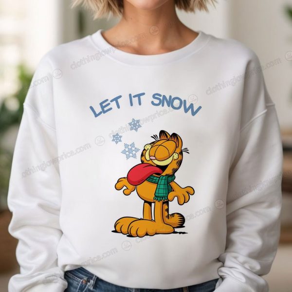 Cozy Garfield Let It Snow Sweater with Playful Snowflake Design