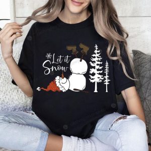 Festive Christmas Sweater Let It Snow with Adorable Snowman and Pine Tree 3