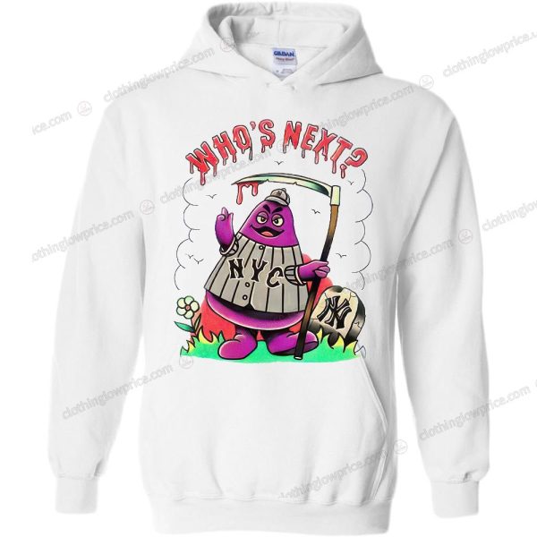 Grimace Grim Reaper NYC Baseball Hoodie, Who’s Next McDonald’s Mascot Twist Grimace Merch