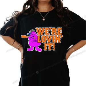 Grimace We’re Lovin’ It Mets Fan Shirt, Grimace Loves Mets Baseball Tee