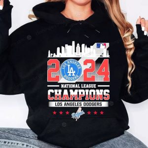 LA Dodgers 2024 National League Champions Hoodie Celebrate Victory in Style with MLB Apparel 1