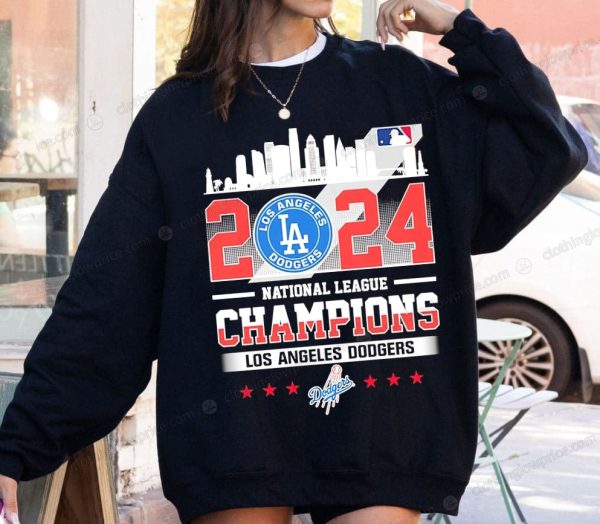 LA Dodgers 2024 National League Champions Hoodie, Celebrate Victory in Style with MLB Apparel