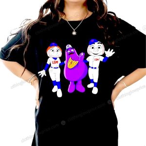 NY Mets Mascot Trio Tee Grimace with Mr Mrs Met Baseball Fan Apparel LGM 1 merch