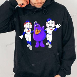 NY Mets Mascot Trio Tee Grimace with Mr Mrs Met Baseball Fan Apparel LGM 2 hoodie