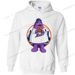 New York Mets Grimace Baseball T Shirt McDonalds Purple Guy in MLB Uniform Fun Fan Apparel 3 hoodie