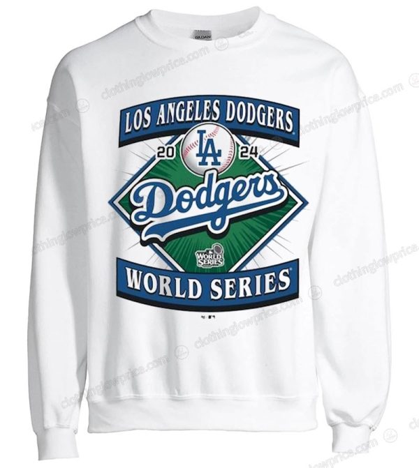 Official Dodgers 2024 World Series Sweatshirt with Classic Baseball Diamond Design