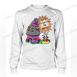 Sassy Mets Grimace Crossover Shirt Cheeky Grimace Mets Fan Typography Tee 3 long sleeve