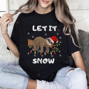 Sleepy Sloth Let It Snow Christmas Sweater, Cozy Winter Gift for Sloth Lovers