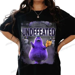 Undefeated Grimace Mets Fan Shirt, McDonald’s Meets New York Baseball Humorous Victory Tee